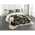 thumbnail image 3 of Ambesonne Inspirational Quilted Bedspread Set 3 Pcs, Cat Dog Friends, Queen Size, Black Tan, 3 of 5