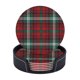 thumbnail image 1 of Posavasos de cuero de 6 piezas, posavasos de cuadros irlandeses rojos con estampado de tartán Maguire para bebidas, posavasos para tazas, regalo de inauguración de la casa, ideal para la decoración, 1 of 7