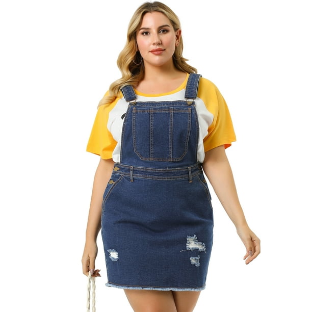 Denim suspender dress cheap