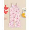 thumbnail image 4 of Bagilaanoe Toddler Baby Girl Summer Jumpsuit Sleeveless Floral Print Romper Overalls 12M 18M 24M 3T 4T Kids Flare Pants Summer Clothes, 4 of 7