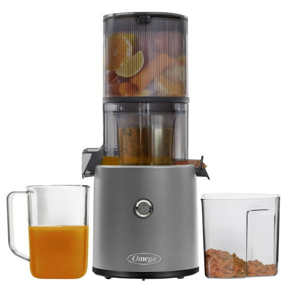 Exprimidor Omega Easy Clean de masticación lenta, 2 litros, 150 W, color gris