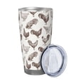 thumbnail image 2 of Fotbe Chickens Pattern 20 oz Tumbler Stainless Steel Vacuum Insulated Coffee Ice Cup Double Wall Travel Flask Leak-proof Coffee Cup-Straw Three-piece Set, 2 of 8