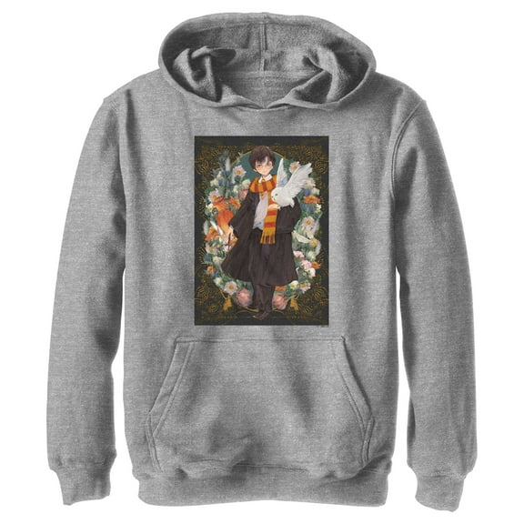 Boy's Harry Potter Harry Art Portrait Pull Over Hoodie Athletic Heather Medium