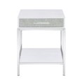 thumbnail image 6 of Pemberly Row Contemporary White Wood and Chrome 20" End Table, 6 of 6