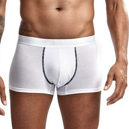 

BIZIZA Male Breathable Pouch Trunks for Men Stretch Soft Underwear Comfort Briefs White XL