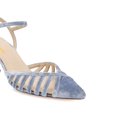 thumbnail image 4 of XYD Women Pointed Toe Caged Straps Pumps Ankle Strap Low Kitten Heels Chic Dating Work Sandals Shoes Size 15 Light Blue, 4 of 4