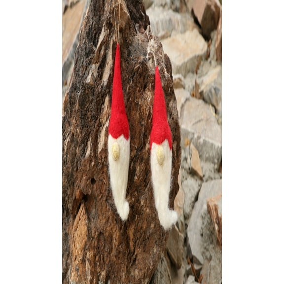 De Kulture Hand Made Felt Santa Claus Ornament (Set Of 2) 2X1X7 (Lwh) For Home Decoration Party Decorative Office Decor Ideal For Christmas Decoration