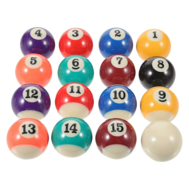BRIGHTFUFU 16Pcs Resin Billiard Balls for Pool Table with Assorted Colors and Tear Resistant Surface