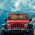 thumbnail image 3 of HUIACONG Front Sunshade Windshield Fit for Jeep Wrangler JL/JLU 2018-2024 & Jeep Gladiator JT 2020-2024, 240T Foldable Window Shade Sun Visor Protector Blocks UV Rays Cute Elk, 3 of 6