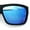 Matte Black - Blue Mirror, variant on Polarized Mens Rectangle Plastic Sport Horn Rim Sunglasses Matte Black - Black