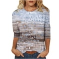 thumbnail image 2 of Aloohaidyvio Women's Plus Size 3/4 Sleeve Tunic Tops ,Women's Summer Boho Floral Blouse,2024 Business Loose Daily T Shirt 2XL, 2 of 4