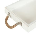 thumbnail image 4 of Kate and Laurel Bayville Coastal Farmhouse Wood Tray, 10 x 24, White, Decorative Wooden Tray with Rope Handles and Rustic Distressed Finish for Serving, Storage, and Display, 4 of 8