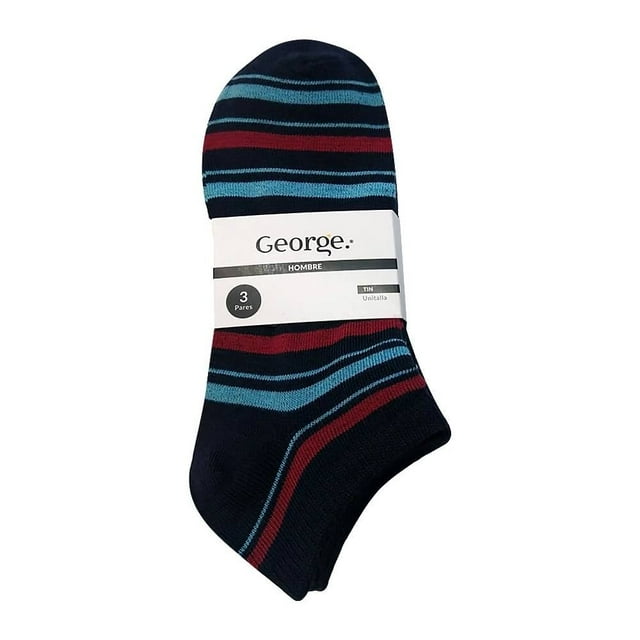 Tin George para Hombre, Líneas y Puntos Marino 3 Pares Unitalla
