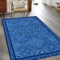 thumbnail image 5 of Boho Blue Area Rug 4x6 Washable Rug Non Slip Ethnic Vintage Abstract Tribal Floral Art Large Area Rug Indoor Floor Carpet for Entryway Bedroom Kitchen Living Room Home Office Dining Room Nursery, 5 of 8