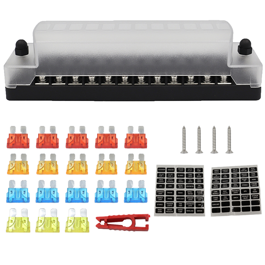 1 Set Car Fuse Box Boat Fuse Block ATC/ATO 12way Fuse Box Circuit Fuse