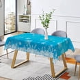 thumbnail image 2 of Nanqianyi Blue Merry Christmas Tablecloths 60 x 84 Inches, Winter White Snowflake Printed Table Cloth for Christmas & New Year Kitchen Decorations, 2 of 11