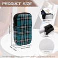 thumbnail image 6 of SEANATIVE Double Glasses Case Soft Neoprene Zipper Sunglasses Pouch with 2 Pockets, Lightweight Portable Eyewear Holder for Women Men Travel Glasses Organizer Pouch, Teal Plaid Print, 6 of 7