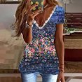 thumbnail image 4 of Birdeem Blouse en Dentelle à Manches Courtes Imprimée Col en V pour Femmes, 4 of 5