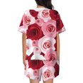 thumbnail image 6 of Susaid Rose Print Women's Pajama Set, Button-Up Sleepwear with Elastic Waist Shorts, Perfect for Lounging, Yoga, Beach, and Casual Wear-XX-Large, 6 of 7