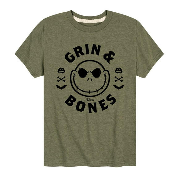The Nightmare Before Christmas - Grin And Bones - Youth Short Sleeve Graphic T-Shirt