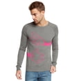 thumbnail image 2 of Jack & Jones Men's Crew Neck Mickey Slim Fit Sweater (Gray/Pink, Large), 2 of 4