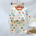 thumbnail image 2 of TOWED22 Toddler Boy Fall Outfits Set Long Sleeve Graphic Round Neck Pullover Top Thick Jogger Pants Soft Clothes 2Pcs(Orange,8-9 Y), 2 of 6