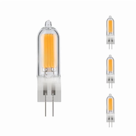 Bulbrite 862037 1.8W 2700K 12V G4 Base Wafer Glass LED Bulb, Clear - Pack of 4