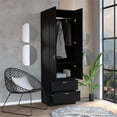 thumbnail image 5 of Tuhome Furniture Vicco Engineered Wood Bedroom Armoire in Black, 5 of 6