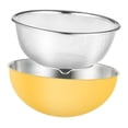 thumbnail image 3 of Stainless Steel Colander Mixing Bowl Strainer with Tiny Holes for Draining Rice Pasta Fruit Salad Set, 3 of 9