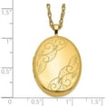 thumbnail image 5 of Gold Filled 14/20 1/20 26mm Swirled Oval Locket Necklace (18 X 20) Made In Hong Kong qls295-18, 5 of 6