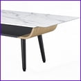 thumbnail image 5 of 47” Landon Coffee Table with Easy-Clean White Marble-Textured Glass Top, Bent Wood Design & Dichromatic Storage Shelf, 5 of 5