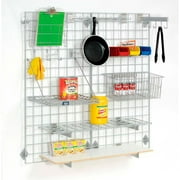 Global Industrial Wire Grid Panel With Wall Mount Hook - Poly-Green - 72""W x 48