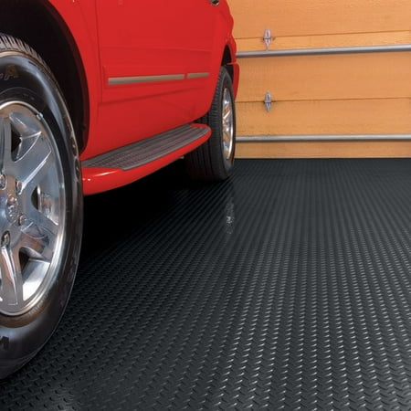 G-Floor Diamond Tread Universal Flooring 7.5' x 17' Commercial Grade Thickness Midnight Black