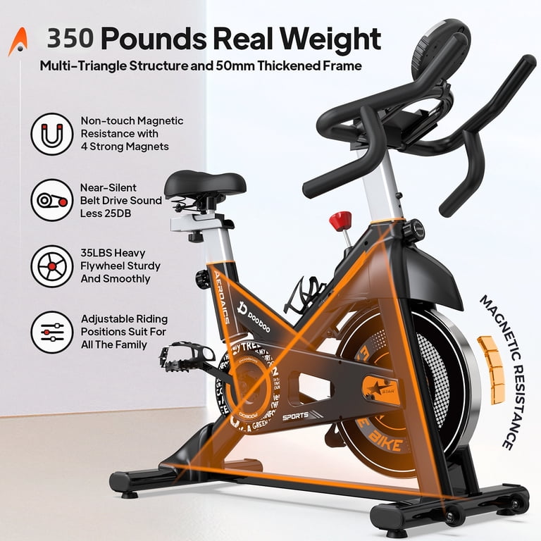 Pooboo D525 Indoor Exercise Bike, 350 Lb Capacity photo 2
