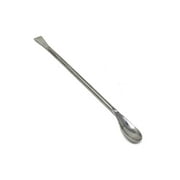 Stainless Steel Double Ended Square & Angled Right Spoon Sampler Lab Spatula, 7" Length