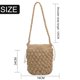 thumbnail image 2 of Bolso de paja para mujer, bolso de playa tejido de verano con cordón Hobo Bucket monederos bolso para vacaciones, 2 of 7