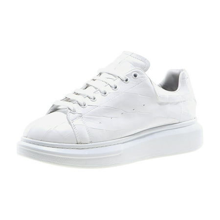 

Jump Newyork Milano White Croco Painted Leather Upper | Stylish | Light Weight | Lace-up | Low-top Fashion Sneakers for Men 8