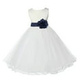 thumbnail image 2 of Ekidsbridal Girl Christening Flower Girl Dress - Ivory Ruffle Tulle with Tiebow 829T-A (Size: S-12), 2 of 3
