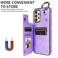 thumbnail image 3 of Nalacover for Samsung Galaxy A13 4G Wallet Case with Card Slots & Metal Finger Ring, Durable PU Leather Back Double Magnetic Botton Flip Kickstand Purse Shockproof Phone Case,Purple, 3 of 10