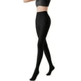 thumbnail image 3 of ValueVibe Tights for Women Control Top Opaque Pantyhose 100D High Stretch Thermal Stockings Winter Nylon Leggings 2 Pack, Black, 3 of 7