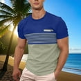 thumbnail image 6 of Chiccall Mens Striped Shirt Short Sleeve T-Shirts Casual Vacation Crew Neck Summer Tops, 6 of 7