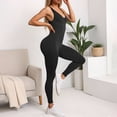 thumbnail image 2 of DHFJKG Jumpsuits For Women Workout Backless Spaghetti Strap Leggings Scoop Neck Low Cut Yoga Romper One-Pieces Seamless Gym Clothes Versatile Onesie, 2 of 5