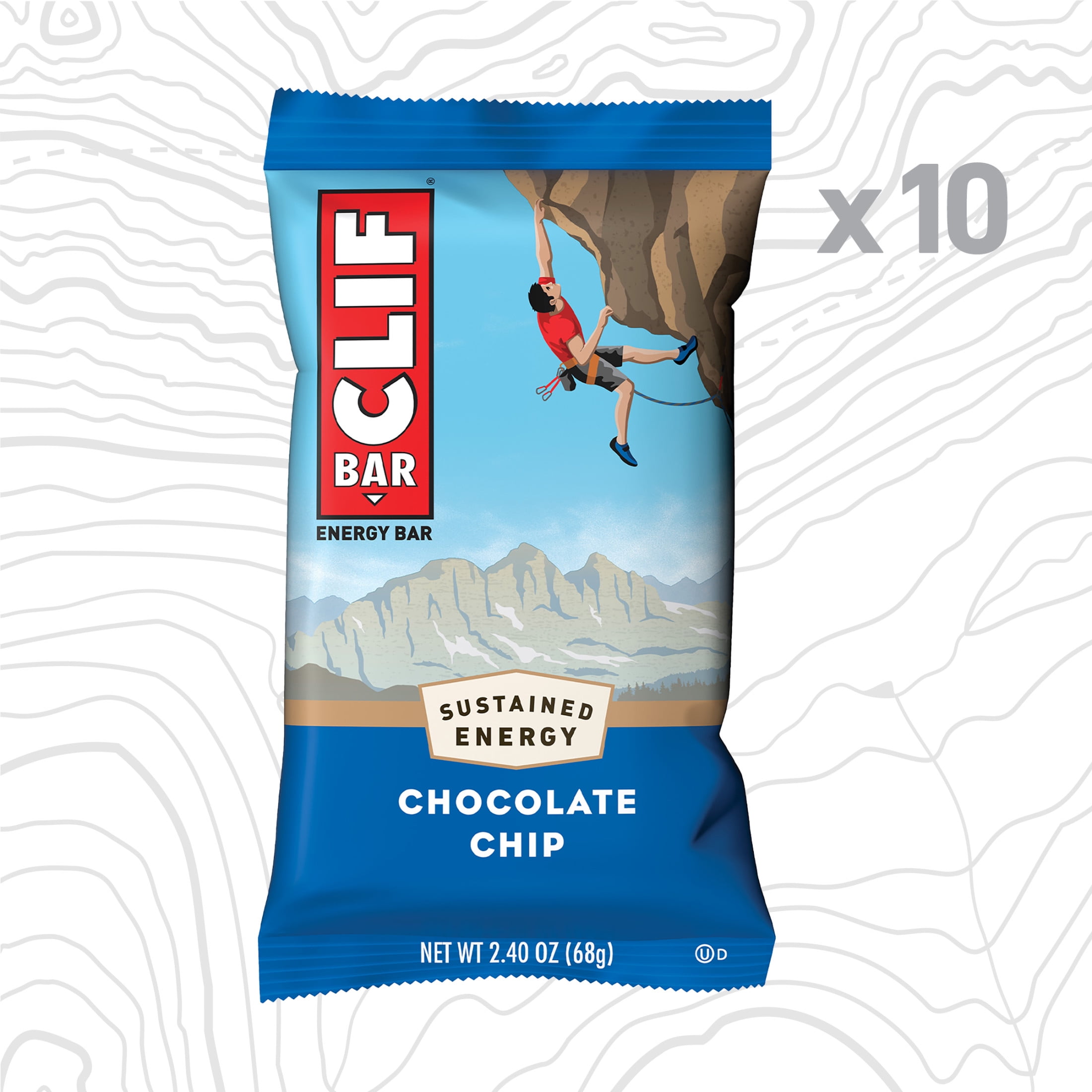 (4 pack) CLIF BAR Energy Protein Bars, Chocolate Chip, 10 Pack