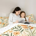 thumbnail image 5 of jejeloiu Rustic Flowers Queen Comforter Set,Natural Botanical Plants Bedding Sets,Orange Beige Green Bedding Comforter Set For Girls Teens,Microfiber Bedroom Decor Reversible,3-Piece, 5 of 8