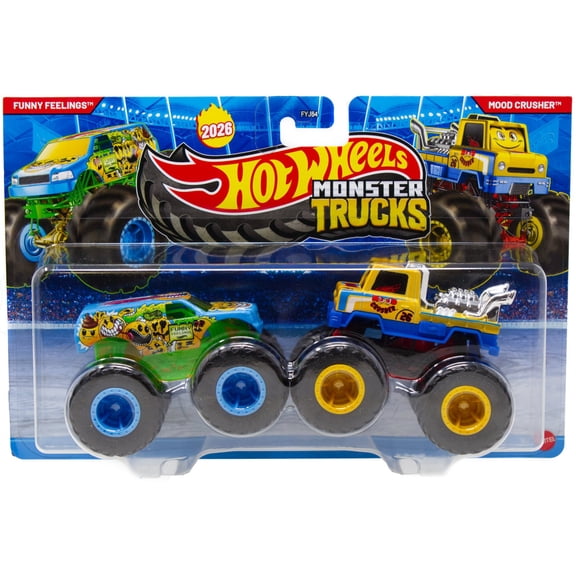 Hot Wheels Demolition Doubles Funy Feelings & Mood Crusher Diecast Car 2-Pack