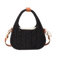 thumbnail image 2 of Bolso bandolera para mujer tejido a la moda de alta capacidad para el ocio diario (negro) Tmvgtek Para Estrenar, 2 of 9
