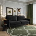 thumbnail image 4 of Enor Furniture Casey 70" Upholstered Modern Velvet Sofa in Black, 4 of 8