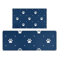 Paw Print Kitchen Rugs Sets Of 2,Anti Fatigue Kitchen Mat Rugs Non Slip Washable,Decorative Kitchen Floor Mats for Kitchen,Sink,Laundry,17"x30" 17"x47"