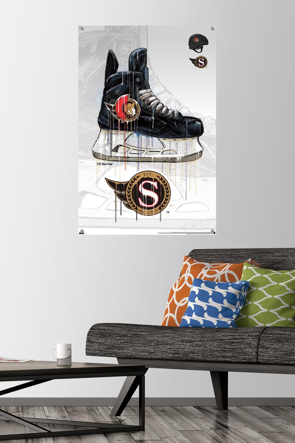 NHL Ottawa Senators - Drip Skate 21 Wall Poster with Pushpins, 22.375" x 34"