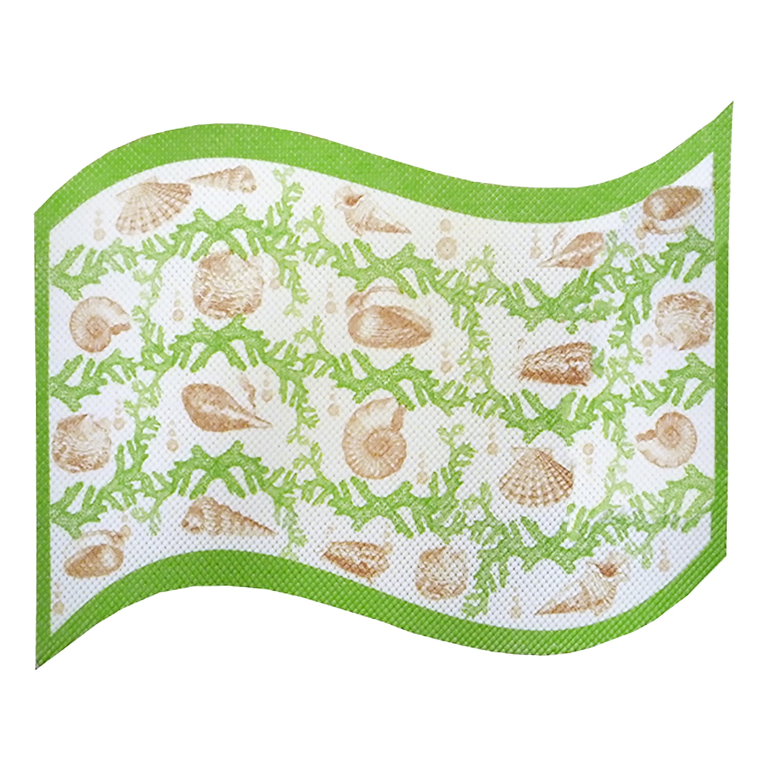 Dundee Deco Corals Bathroom Mat 26" x 20" Green Waterproof NonSlip